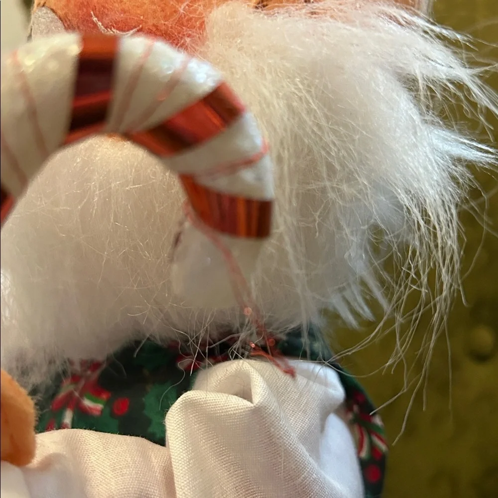 Vintage Annalee Santa Figure with Red and Green Outfit aprox 17”h